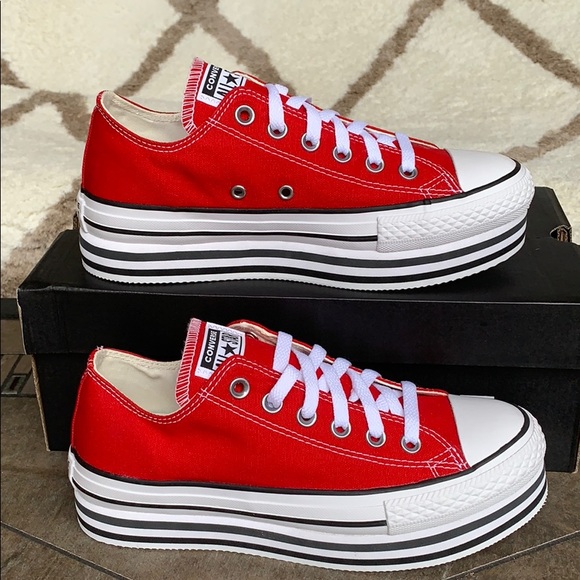 CONVERSE CTAS PLATFORM LAYER OX ENAMEL RED/WHITE/B - Picture 2 of 16